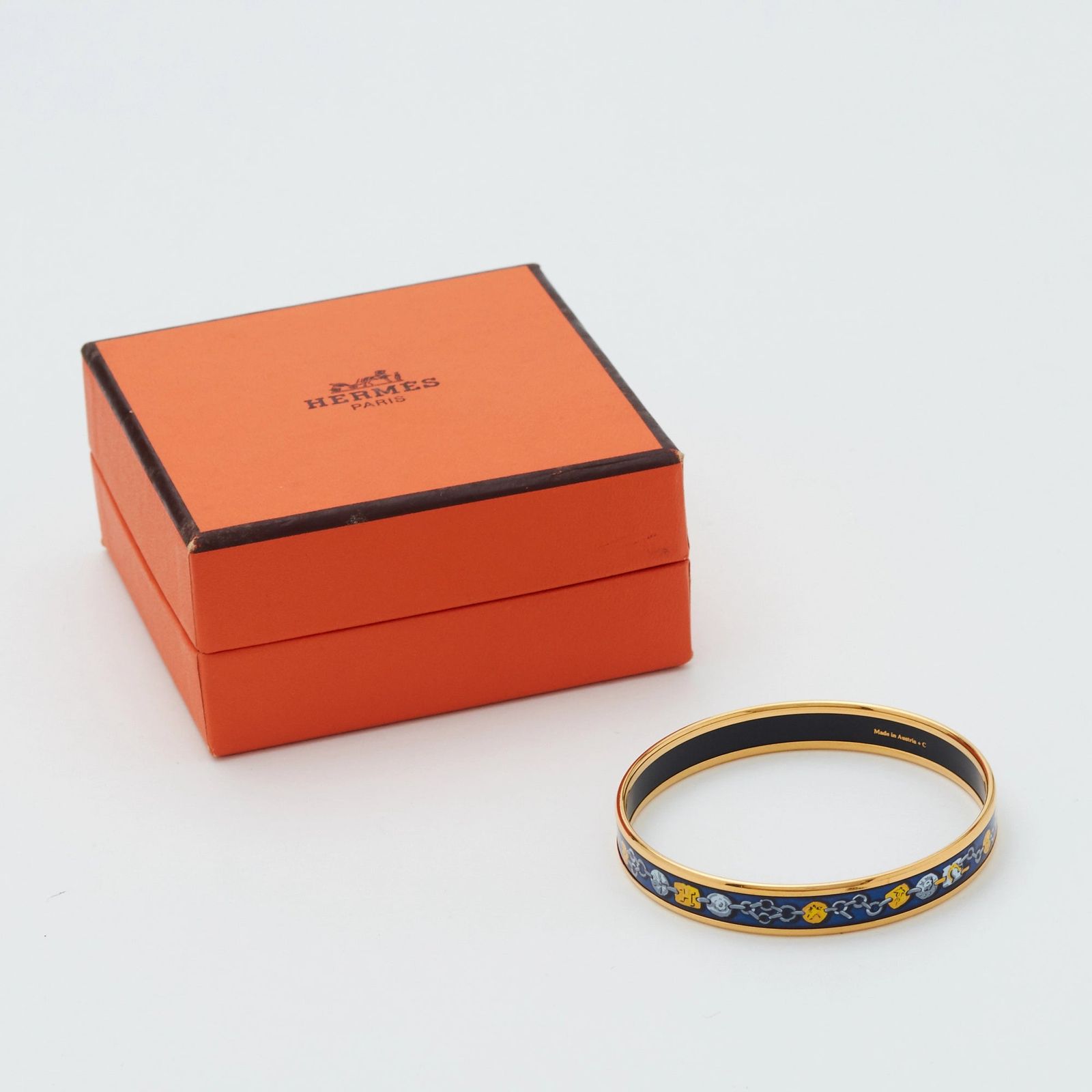 上品スタイル HERMES/エルメス】エマイユ 七宝焼き バングル ゴールド×ブルー アクセサリー