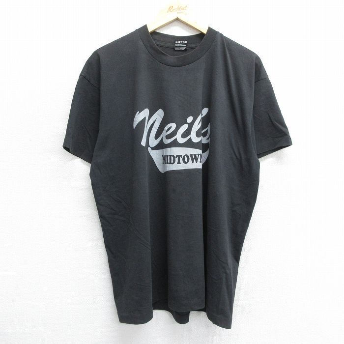 XL/古着 フルーツオブザルーム 半袖 ビンテージ Tシャツ メンズ 90s heils クルーネック 黒 ブラック 24jul03 中古
