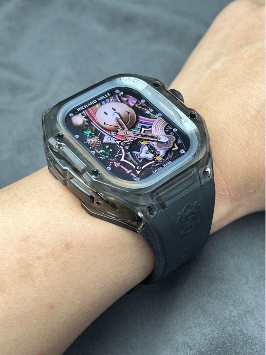 ブラック 49mm ウルトラ ultra クリアケース カバー サンドホワイトラバーベルト付 WWW_OPDRERGINERDOGAN_COM