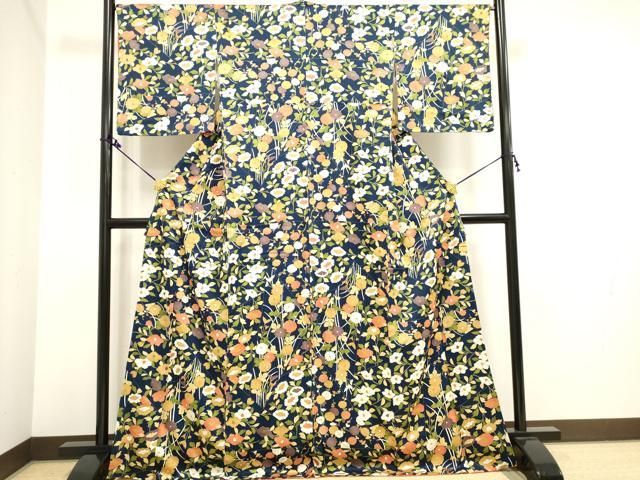 平和屋着物□上質な小紋 草花文 金彩 やまと誂製 正絹 逸品 DAAV7433cd