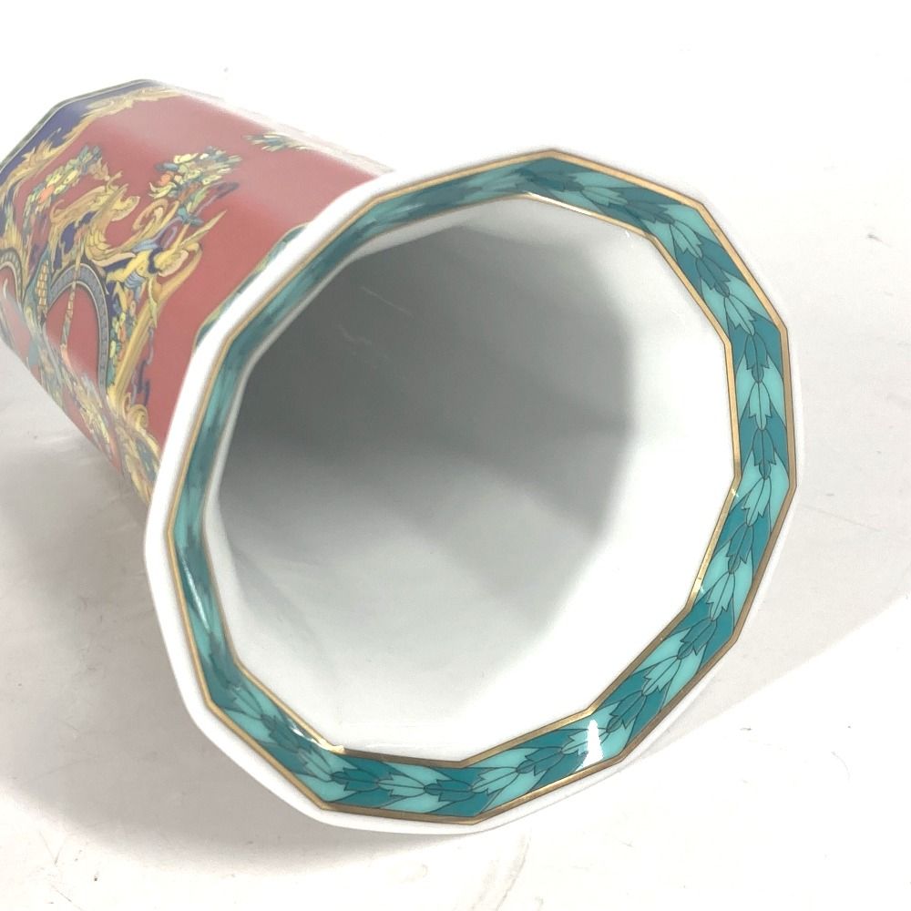 VERSACE ヴェルサーチ 花瓶 フラワーベース 陶器 マルチカラー
