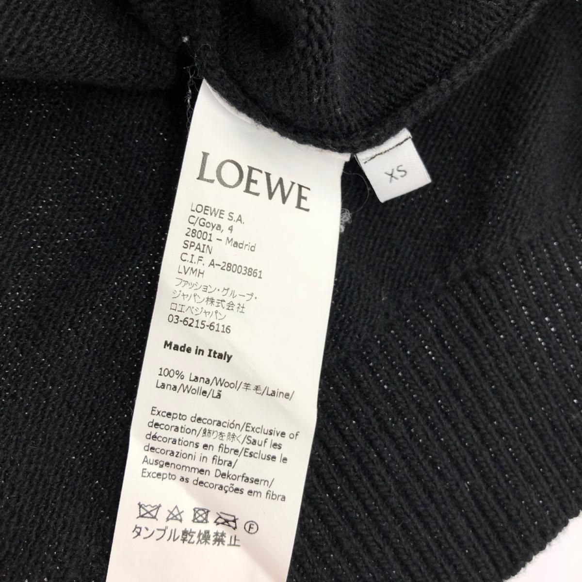 良好 LOEWE ロエベ アナグラム刺繍 切替 クルーネック ニット サイズ 