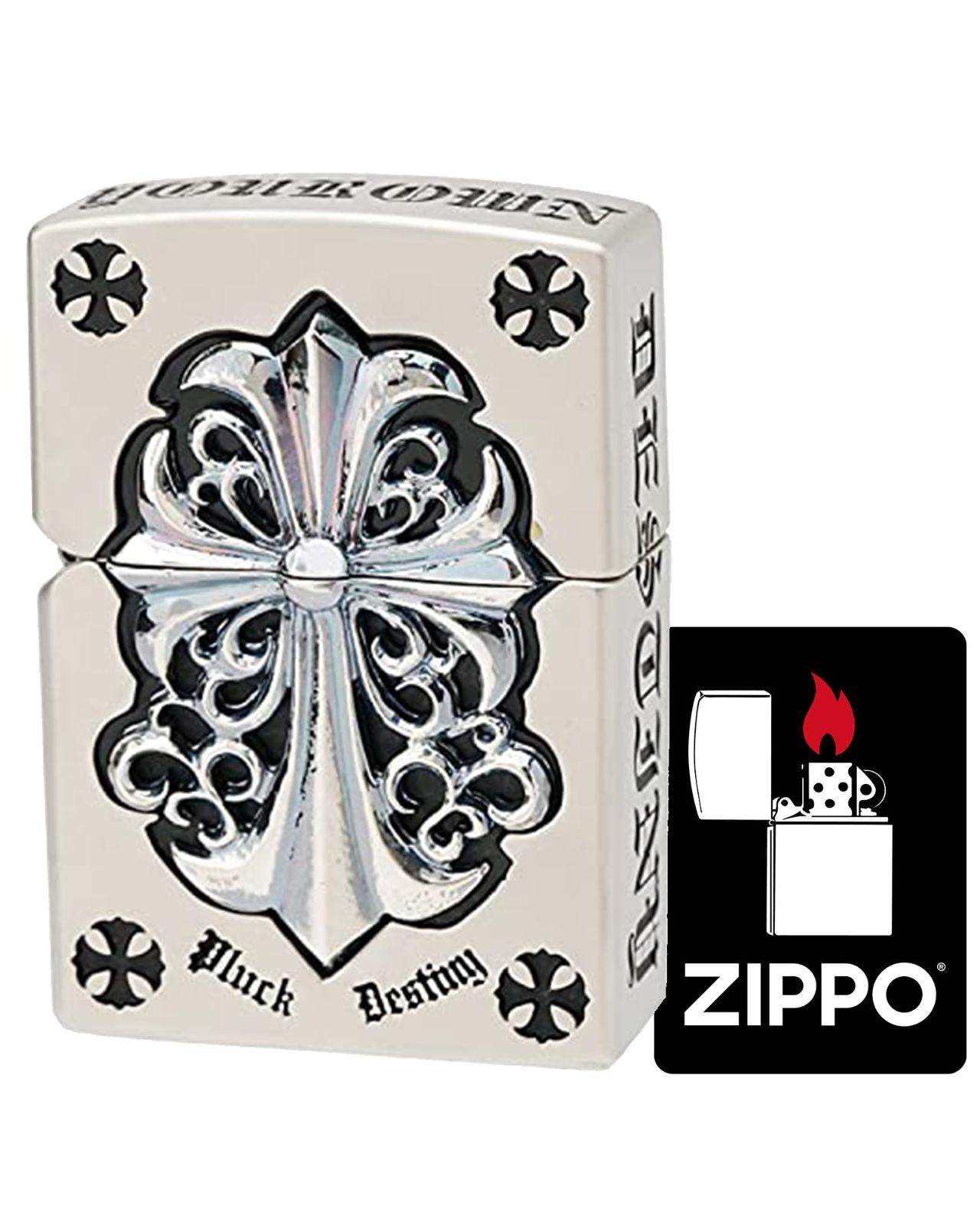 ZIPPO(ジッポー) ライター シルバー クロス フルメタル