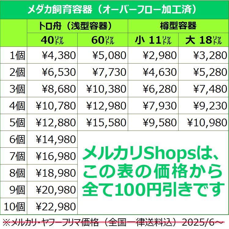 4月値上予定】メダカ飼育ケース 40㍑黒x4個 オーバーフローキャップ付