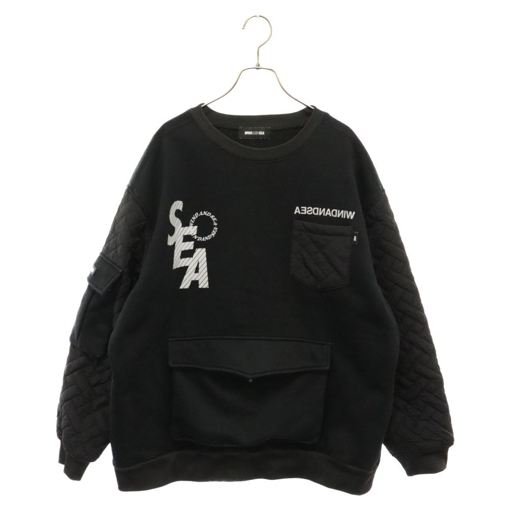 WIND AND SEA (ウィンダンシー) 23AW CREW NECK キルティング切替  