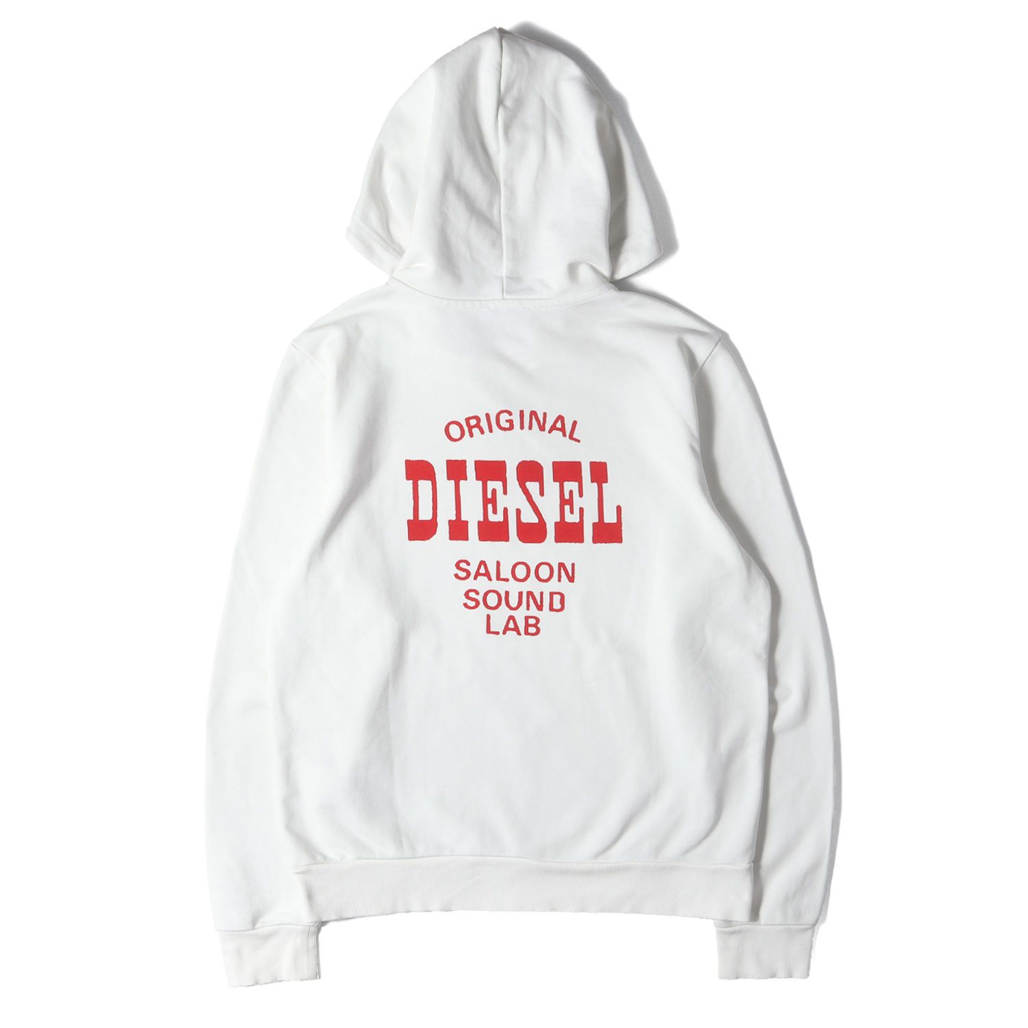 DIESEL ディーゼル パーカー ホワイト 白 サイズ:M | ロゴ スウェット