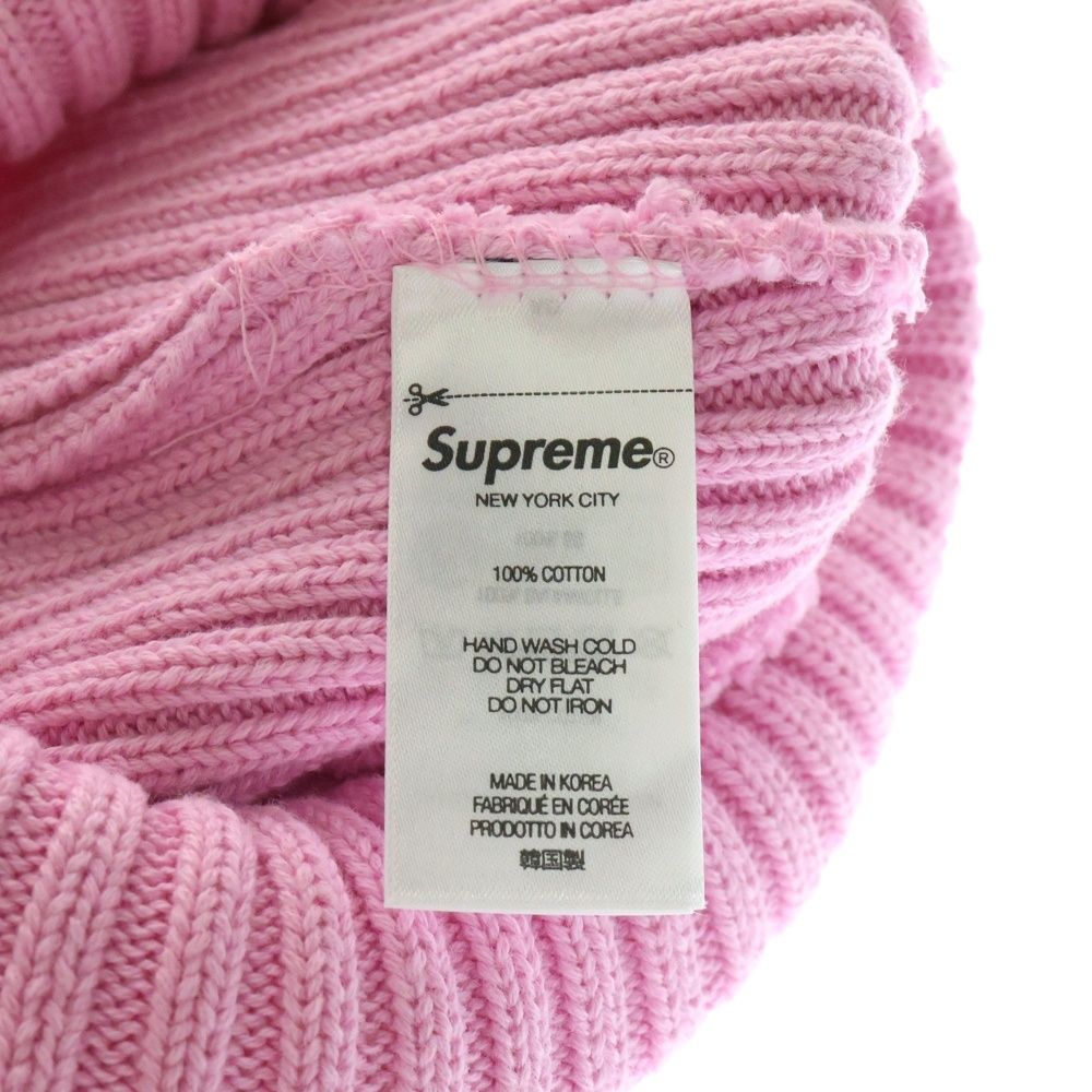 SUPREME シュプリーム 25 SS Overdyed Beanie スモールボックスロゴリブビーニー 帽子 ピンク