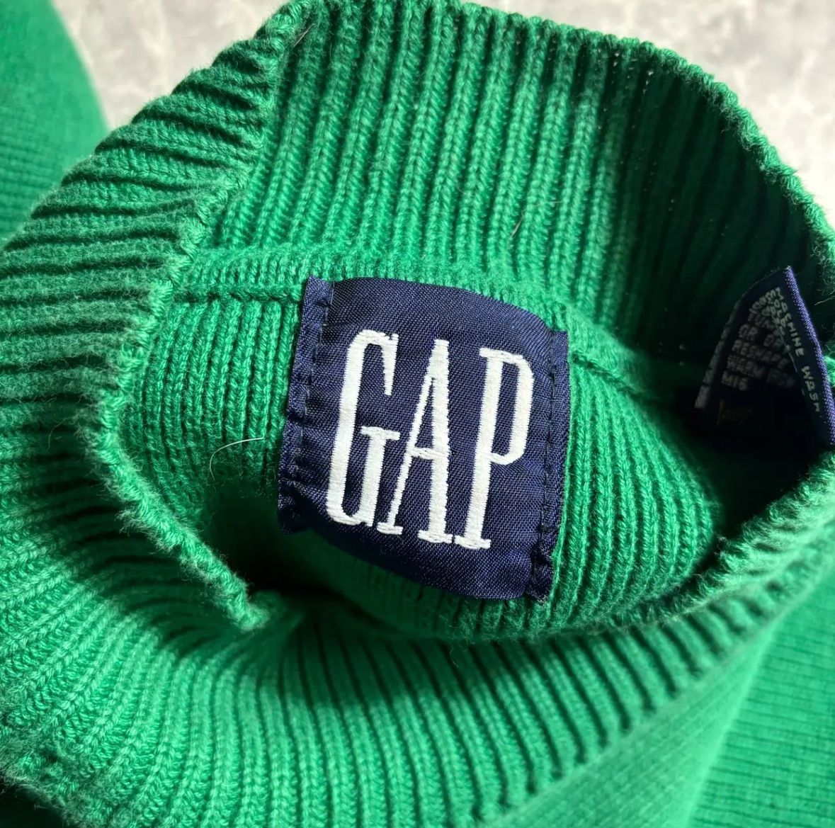 90s OLD GAP Ramie-Cotton Knit Cardigan カーキ L オールド