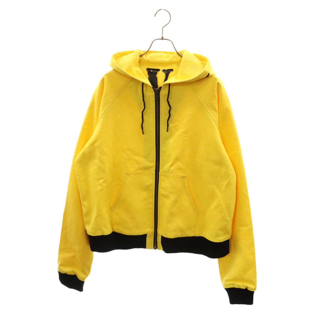 VLONE イエローフード付きジャケット 黒刺繍ロゴ入り VLONE イエローフード付きジャケット 黒刺繍ロゴ入り VLONE