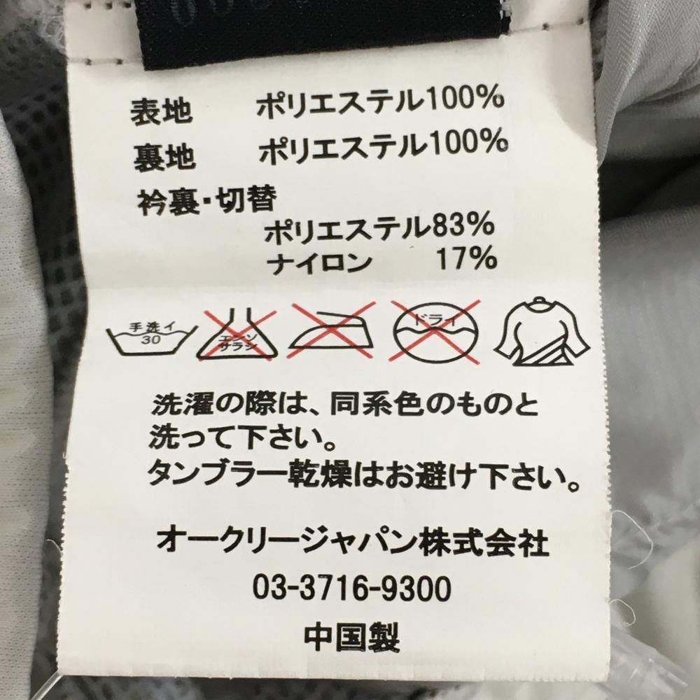 オークリー ジップブルゾン ライトグレー×グレー 前面光沢生地 裏地一部メッシュ レディース M ゴルフウェア Oakley