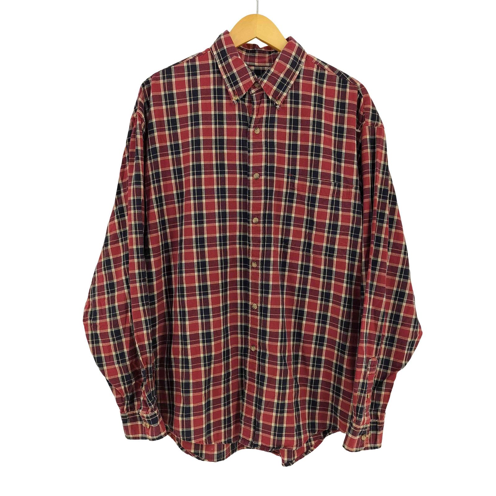 エディーバウアー Eddie Bauer 台湾製 白タグ チェック BDシャツ メンズ import：L 