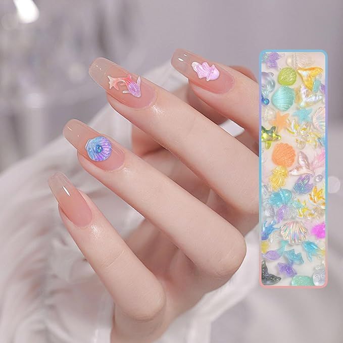 オーダーネイルチップNo.67 夏 海 キラキララメ 貝殻ヒトデパーツ オーダーネイルチップNo.67 夏 海 キラキララメ 貝殻ヒトデパーツ No