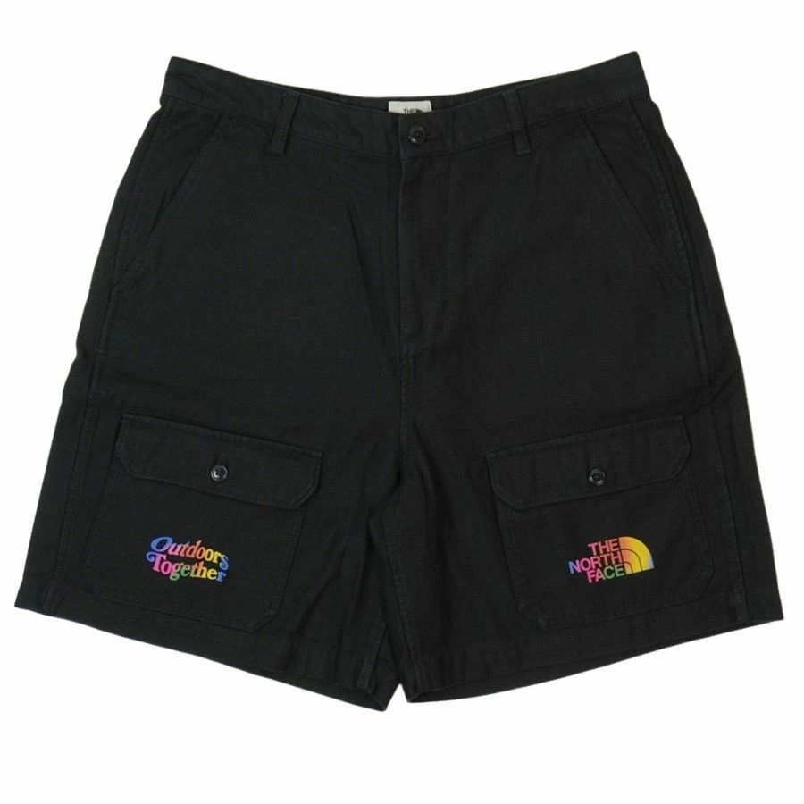 THE NORTH FACE USA企画 日本未入　ショーツ　フルロゴ US限定 ノースフェイス 刺繍ロゴ スウェット ショートパンツ XL
