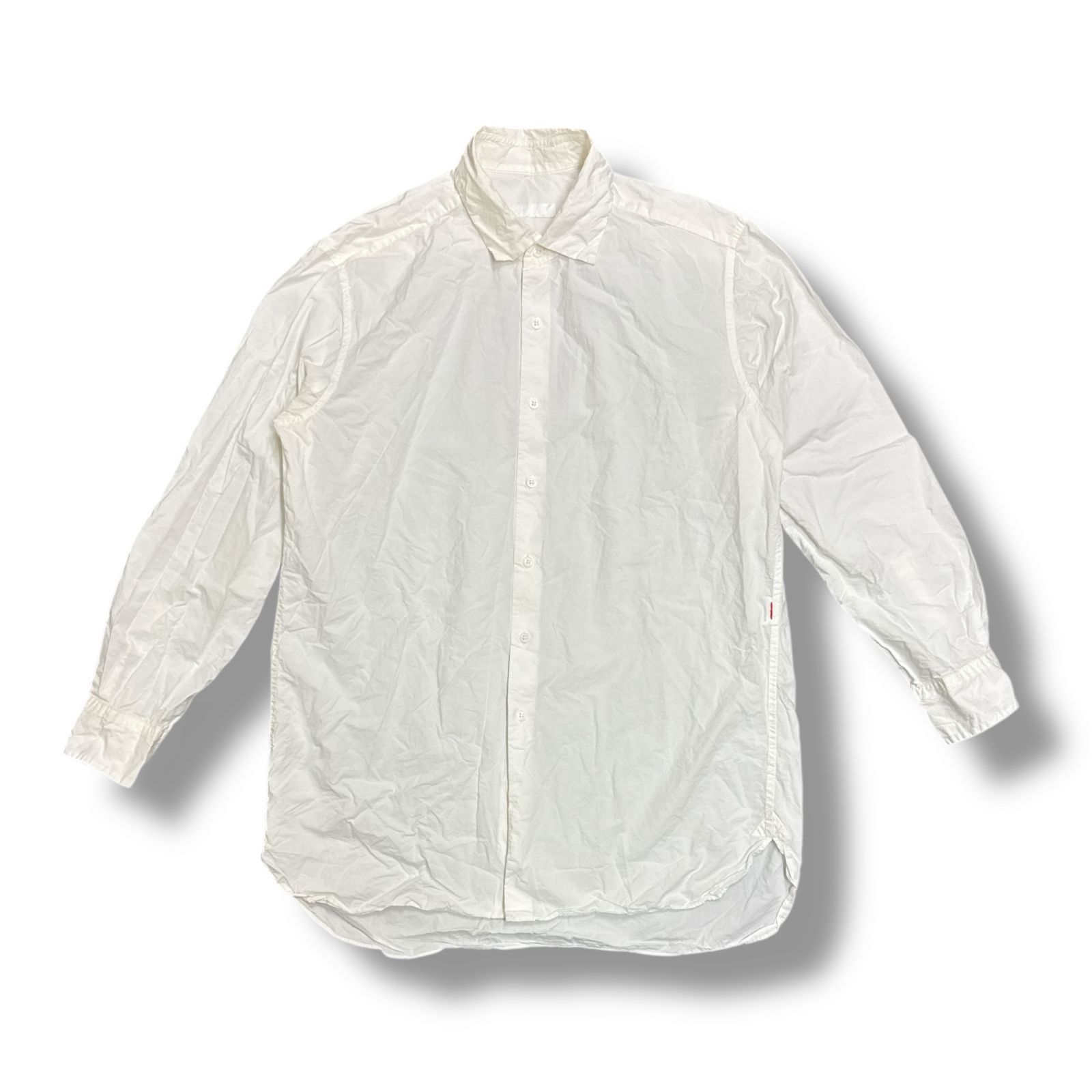 CASEY CASEY 18AW PAPER CHEMISE BIG SHIRT ペーパーカシミヤビッグシャツ 長袖シャツ ケイシーケイシー 11HC53 ホワイト S 90120A5