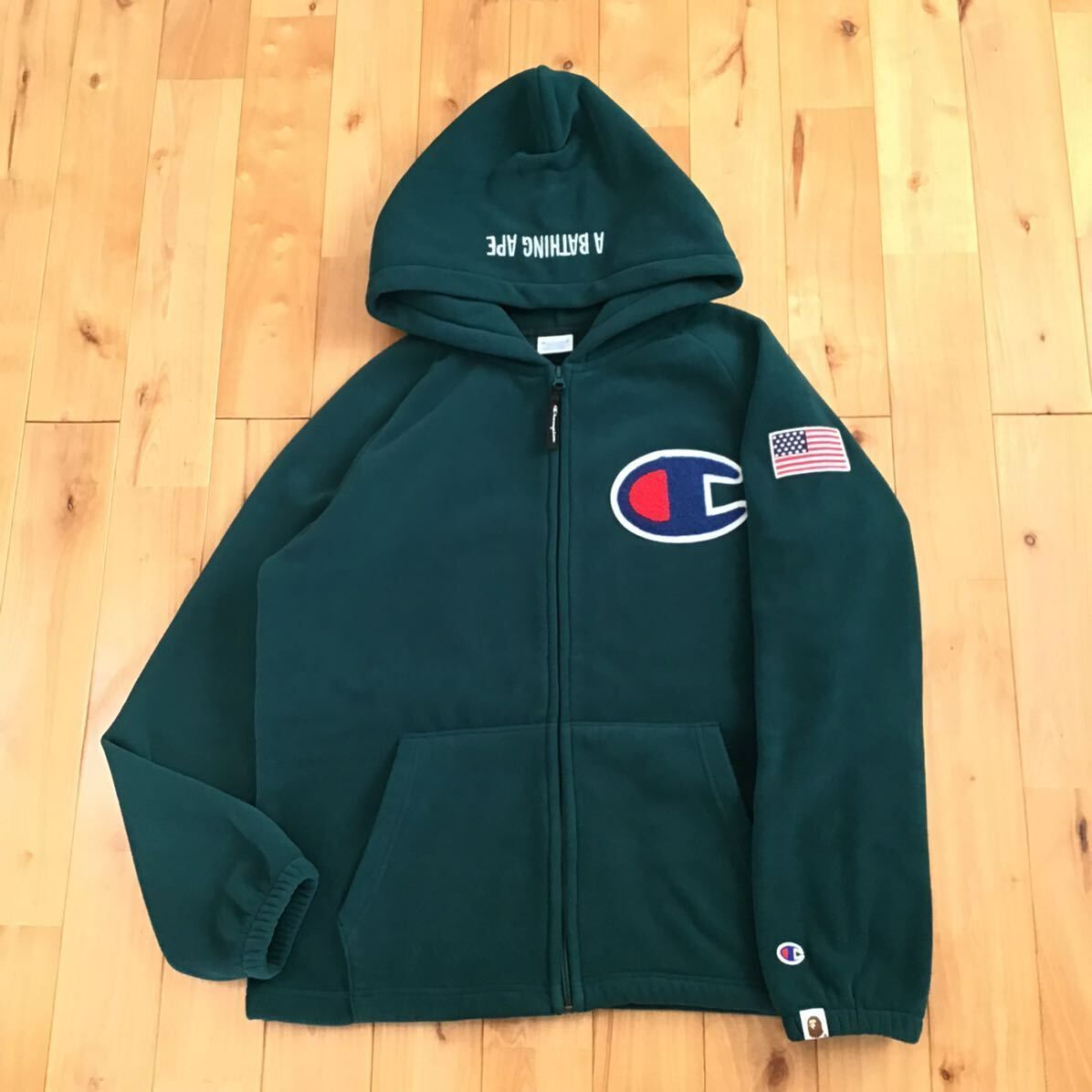 CHAMPION × BAPE フリース ジップ パーカー Mサイズ a bathing ape zip