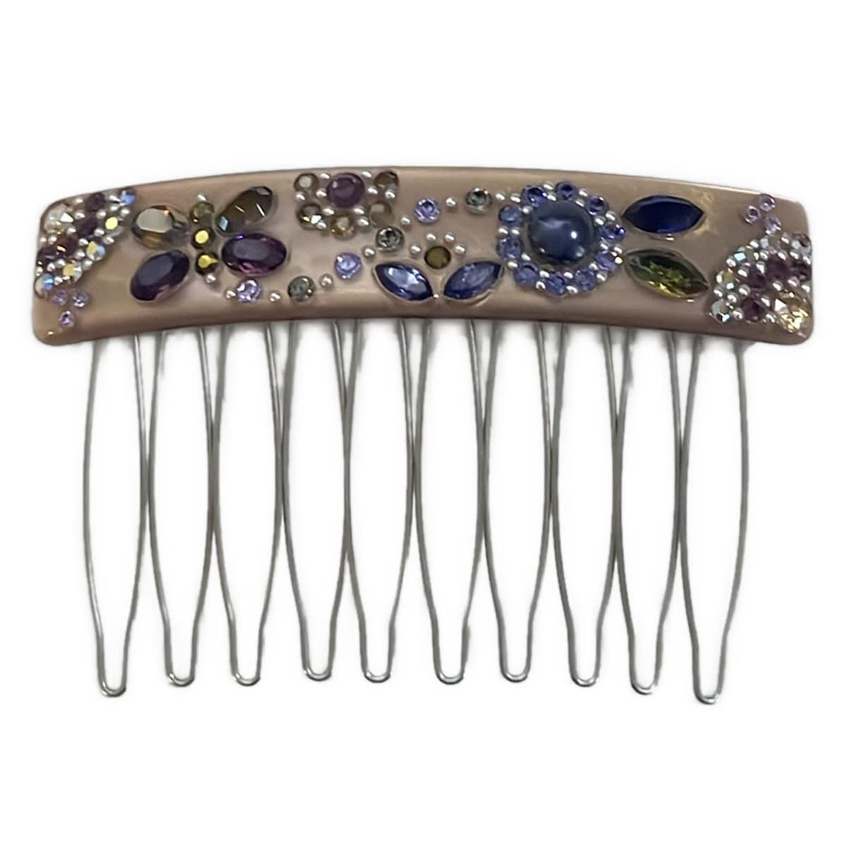 美品 acca ヘアクリップ ラインストーン ピンクベージュ ゴールド acca ヘアクリップ ラインストーン ピンクベージュ ゴールド