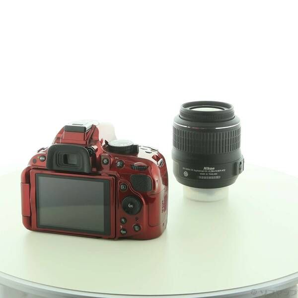 中古品〕 NIKON D5200 18-55 VR レンズキット レッド (2410万