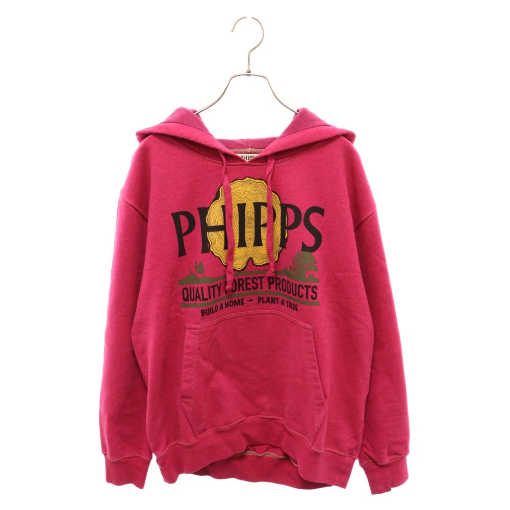 PHIPPS (フィップス) forest logo cotton hoodie フォレストロゴコットンフーディ プルオーバーパーカー ピンク