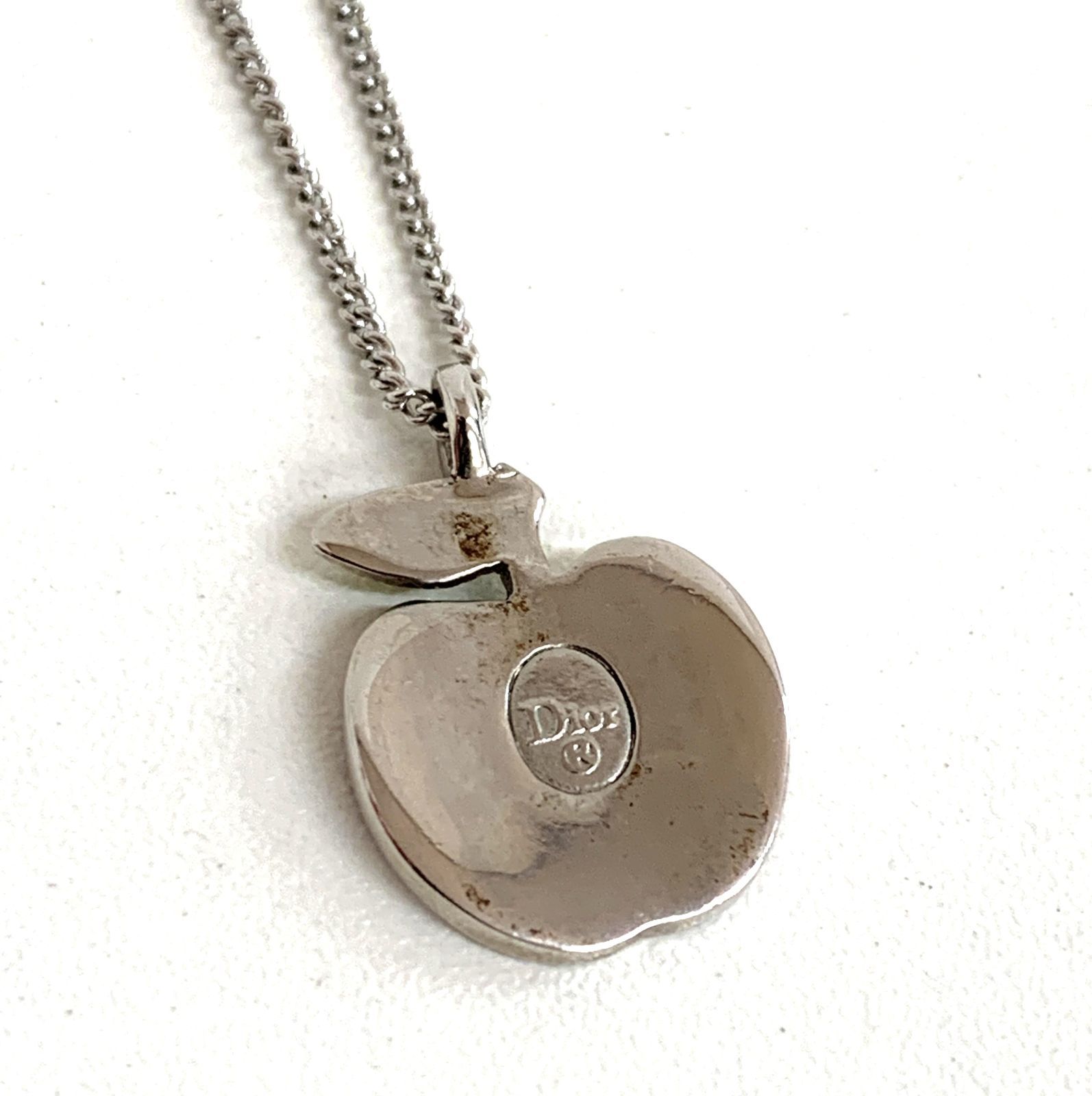 中古品】Christian Dior ネックレス ディオール CDロゴ アップル 