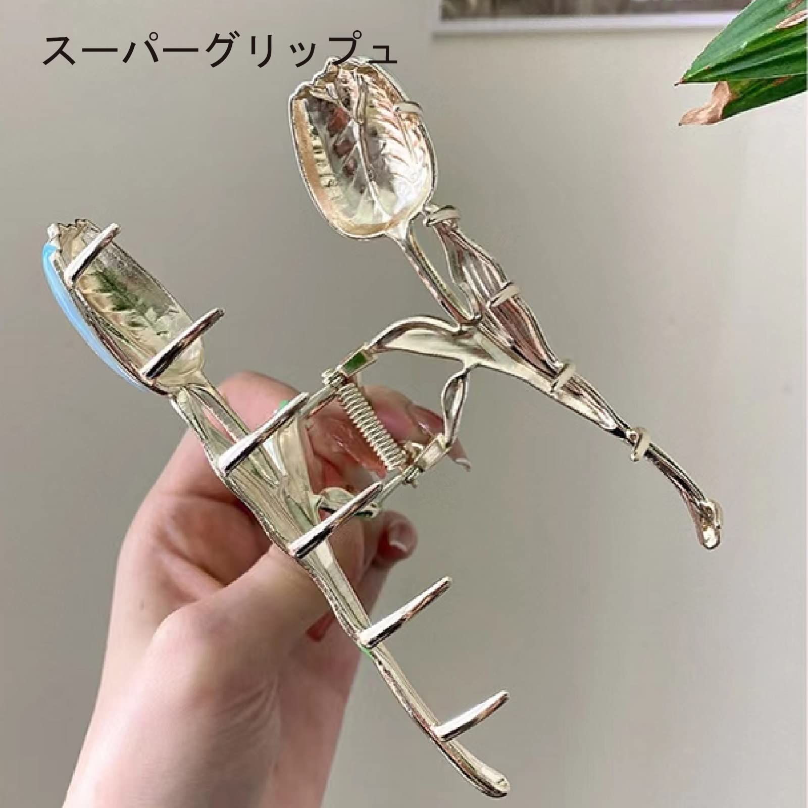 髪留め ヘア 髪飾り シンプル クリップ 大きめ オフィス 韓国風 ヘアクリップ おしゃれ バンスクリップ 贈り物 レディース用 HAPVITAL ピンクのチューリップ