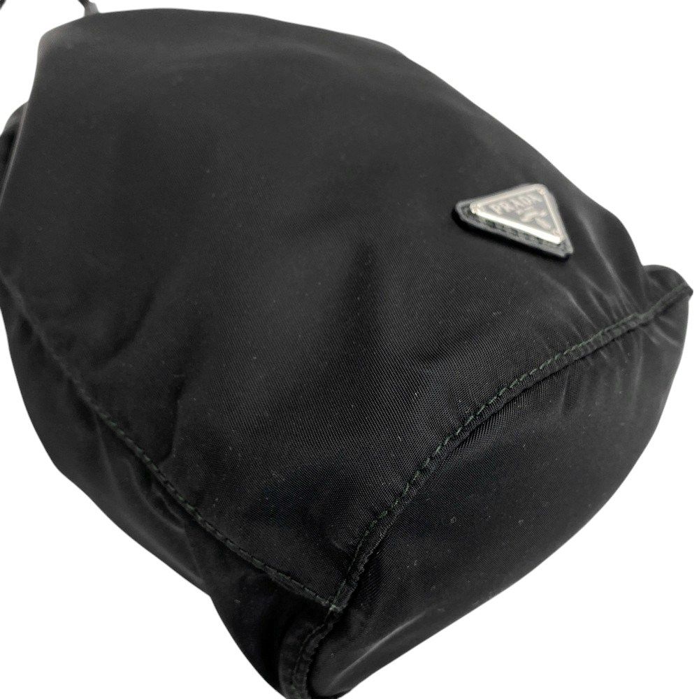 □新同□ プラダ 巾着 ポーチ 小物入れ テスート ナイロン ブラック  