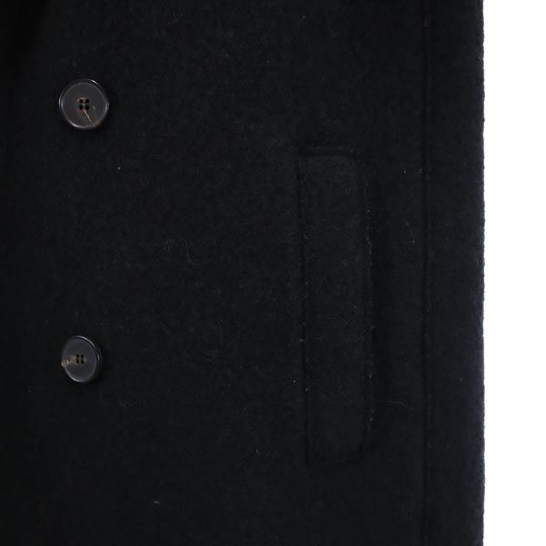 ハリスワーフロンドン イタリア製 ウール100％ ピー コート 48 黒 HARRISWHARFLONDON Pコート メンズ  221114サイズ表記