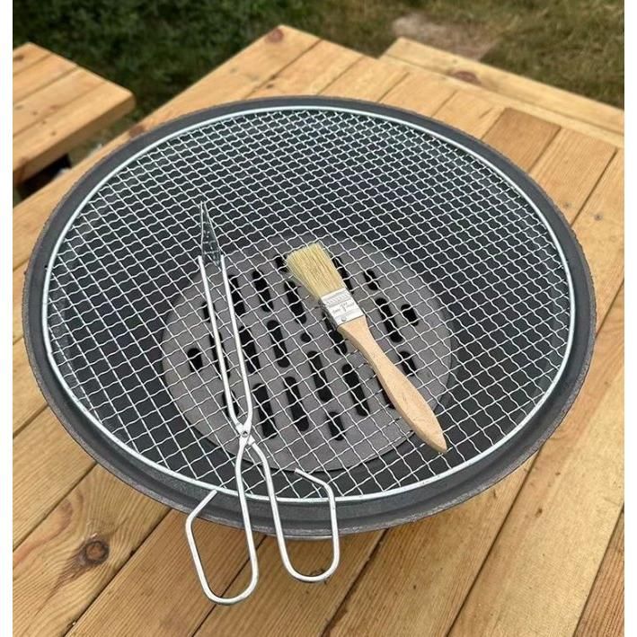 庭園家庭用便携式鋳鉄火鉢バーベキューグリル炭焼きオーブン囲炉裏でお茶を沸かします