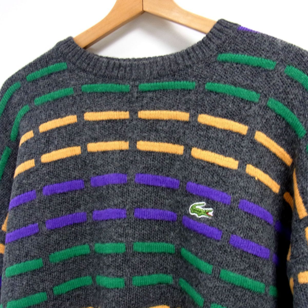 1970s フレンチラコステ　フレラコ　ビンテージ　コットンニット　希少　珍品 1970s French Lacoste Light Green Wool Cardigan – ataco