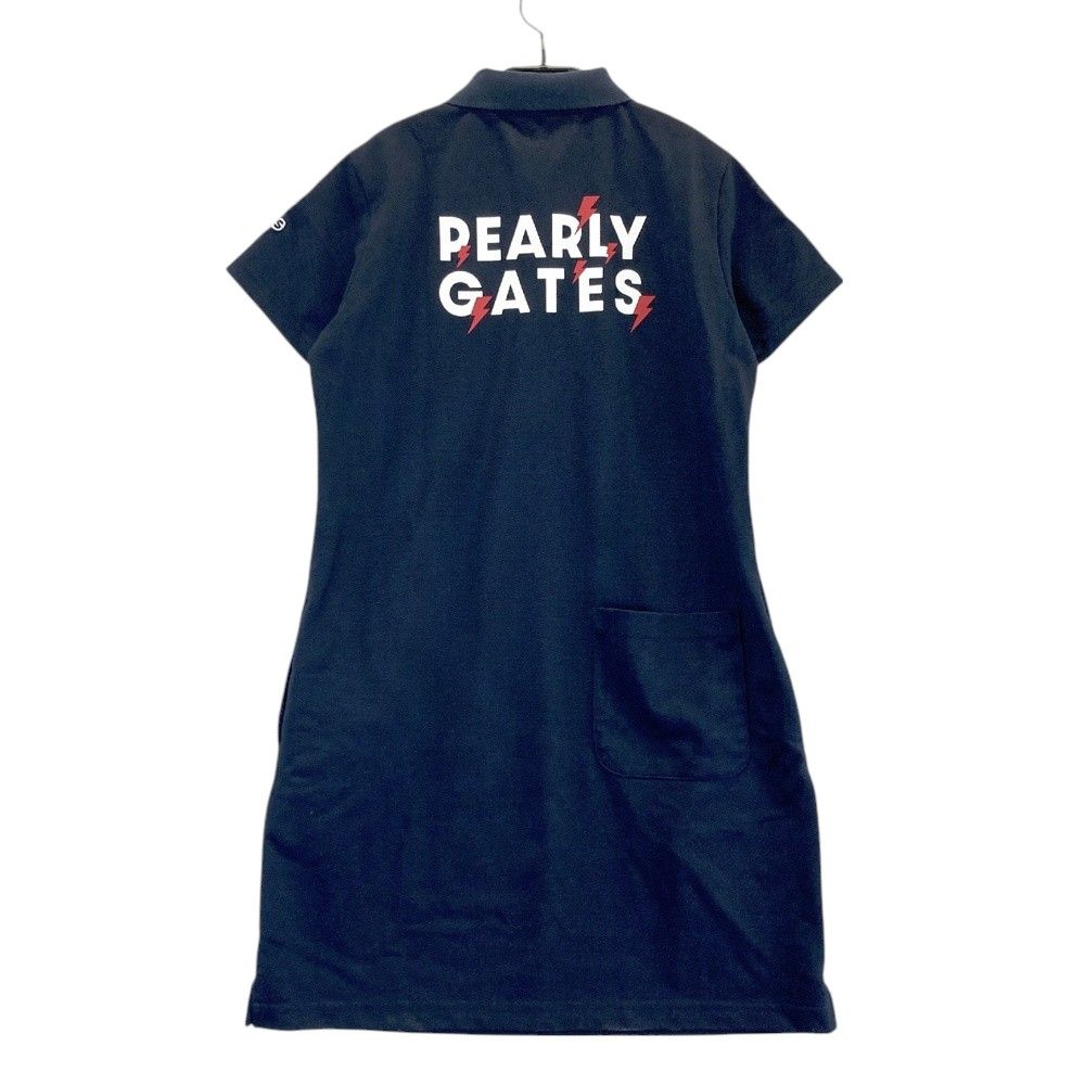 PEARLYGATES パーリーゲイツ ゴルフ ニコちゃん ポロシャツワンピース パーリーゲイツ 半袖ポロシャツ 白×ネイビー ボーダー ニコ