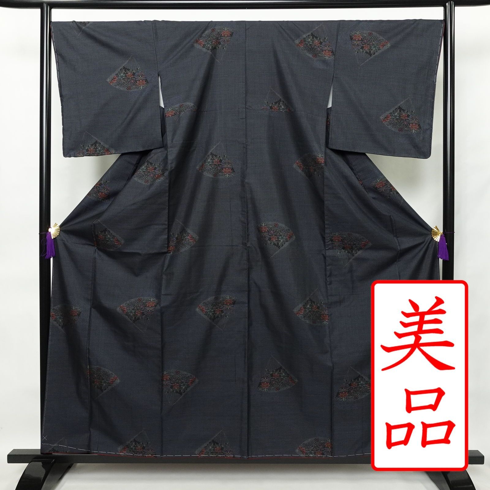 ◇ノー皺加工最高級クールパス使用◇花踊る蒼朝顔うるわし古典夏浴衣