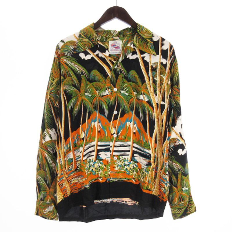 デューク カハナモク DUKE KAHANAMOKU 良品 アロハシャツ 長袖 COCONUT  