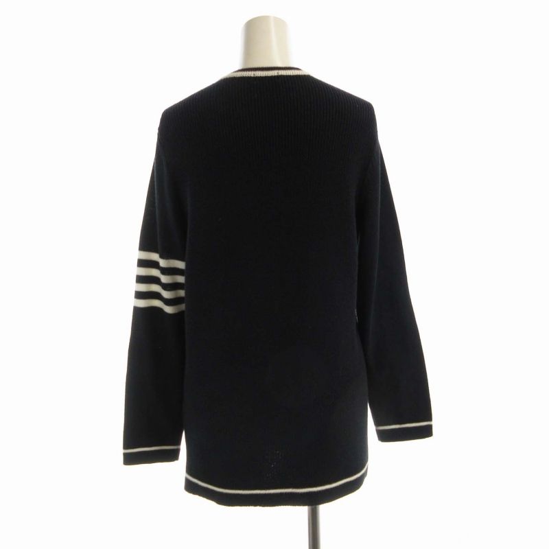 MACKINTOSH - マッキントッシュ ウール 長袖 Vネック ロング ニットカーディガン 38 紺 Mackintosh レディース マッキントッシュ ウール 長袖 Vネック ロング ニット