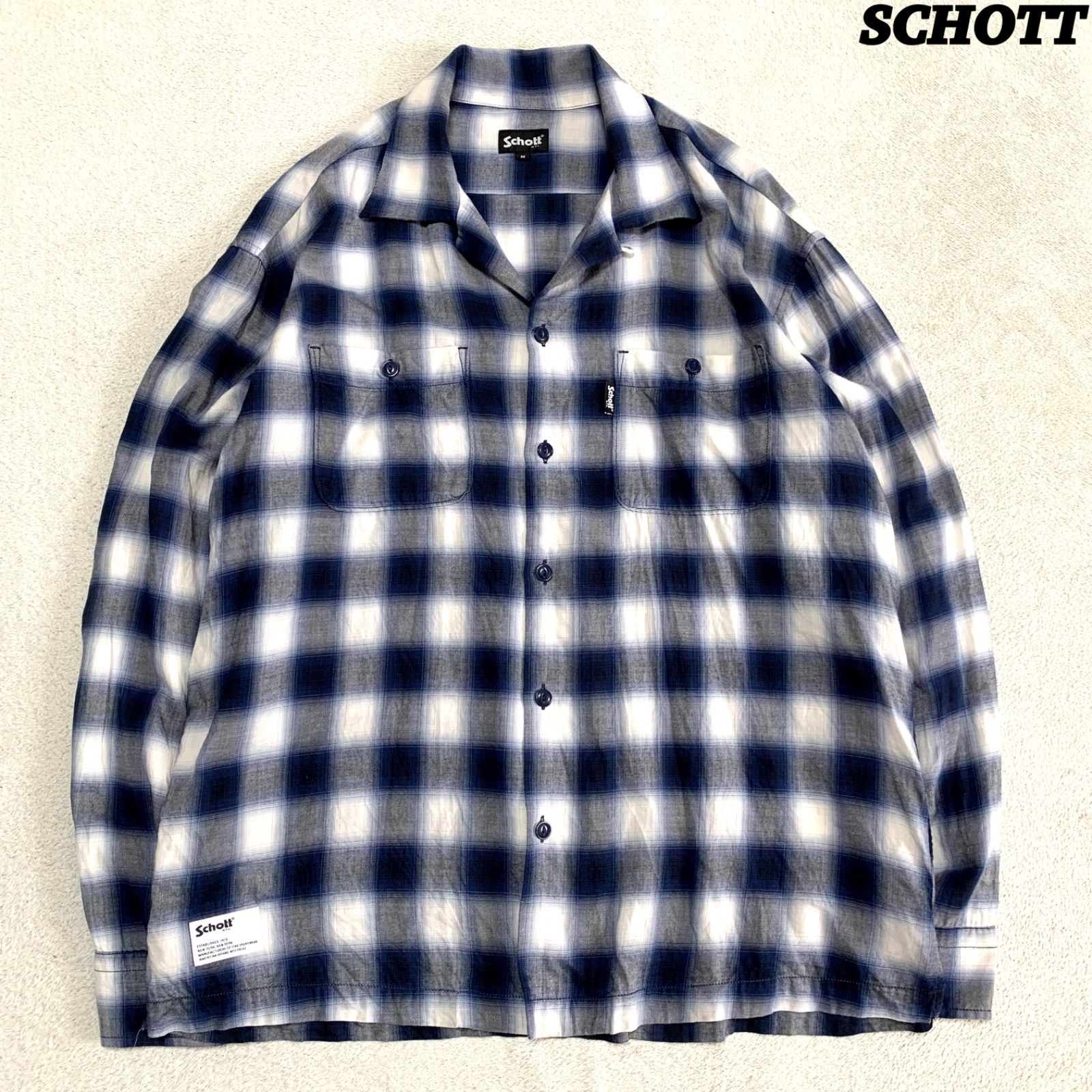 Schott NYC] [ショット] OMBRE CHECK LS SHIRT/オンブレチェック ロングスリーブ シャツ /782  Schott】【ショット】 OMBRE CHECK FLANNEL LS SHIRT オンブレチェック フランネルシャツ メンズ Schott  NYC] [ショット] KASURI PLAID LS SHIRT/カスリ LS チェック シャツ ...