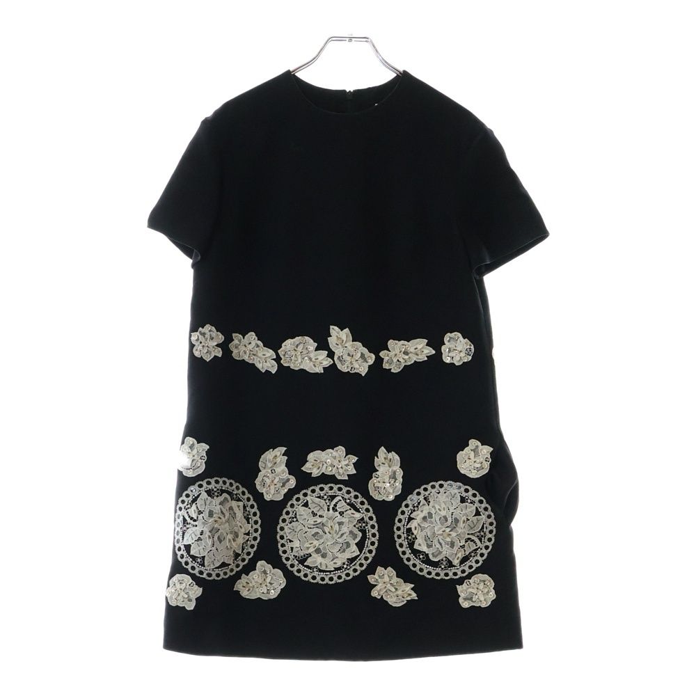 極美品⭐︎VALENTINOヴァレンティノ花柄ワンピース42 ハンガー付 VALENTINO (ヴァレンチノ) 花柄ラインストーン付 レディース