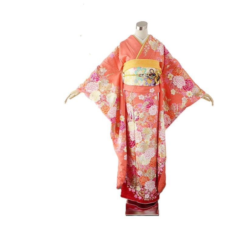 振袖 身長161-176cm オレンジ or-004