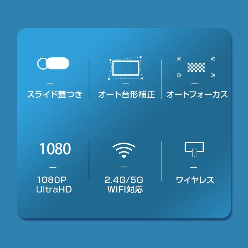 プロジェクター 120インチ Wi-Fi対応 Bluetooth搭載 1万輝度