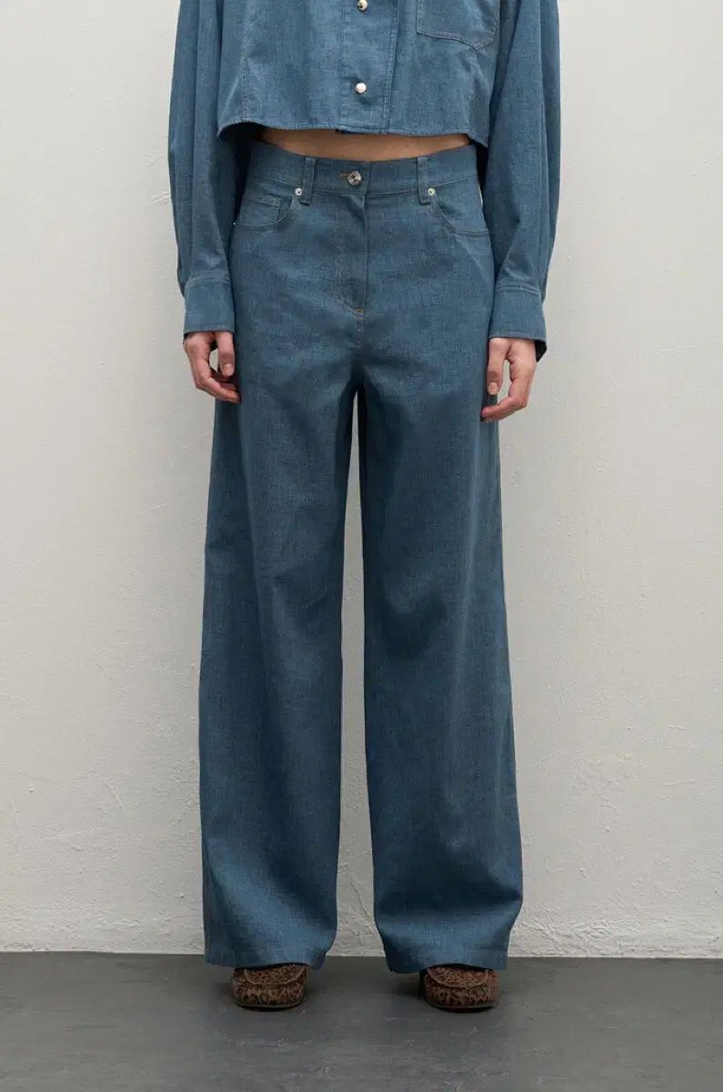 The HANDSOME 25FW SYSTEM システム リネン ブレンド テクスチャー ワイド パンツ