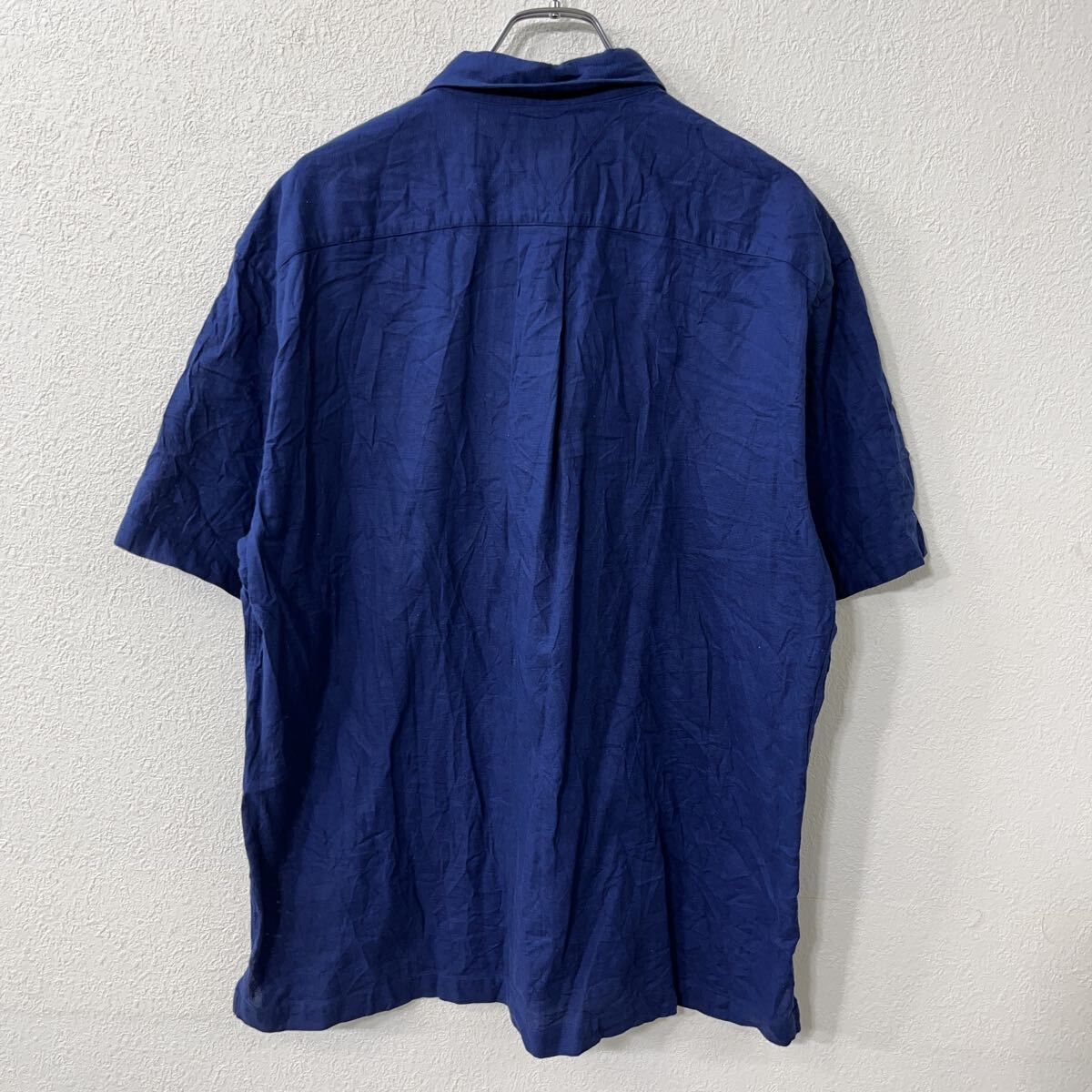 TOMMY HILFIGER 半袖シャツ L ネイビー トミーヒルフィガー 古着