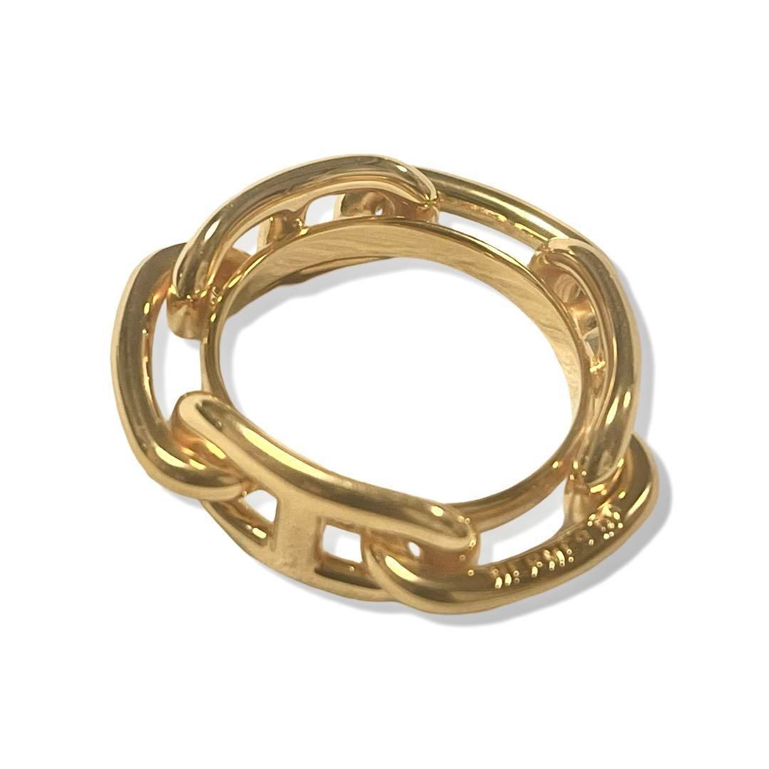 正規品 HERMES エルメス シェーヌダンクル スカーフリング ゴールド GP