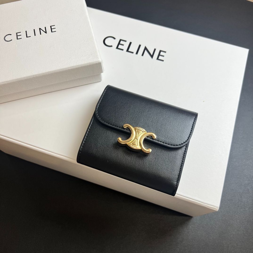 新品未使用 セリーヌ celine 財布 三つ折り トリオンフ ブラック - メルカリ