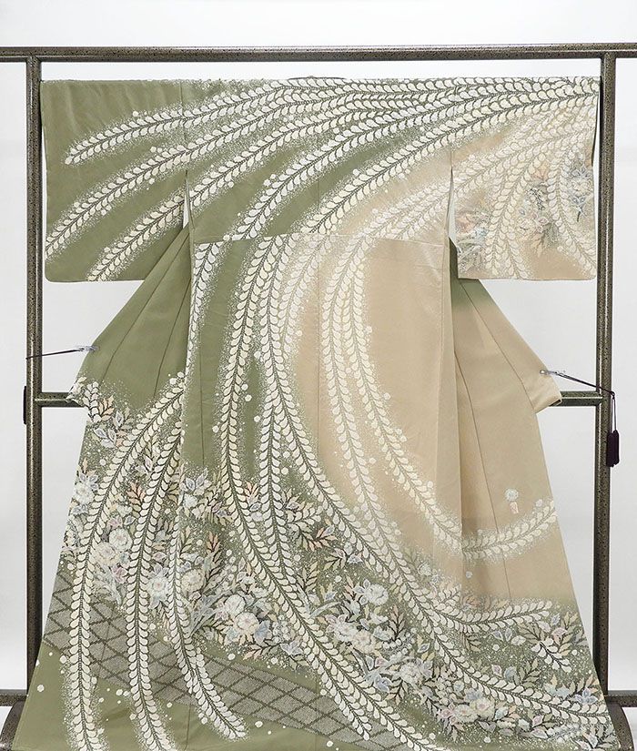 訪問着 ♥ 正絹 桐屋翠山工房 絞り 辻が花 身丈165.5cm 裄丈68.5cm 訪問着 未着用 新古品 ♥品 着物 結婚式 入学式 卒業式 b4173