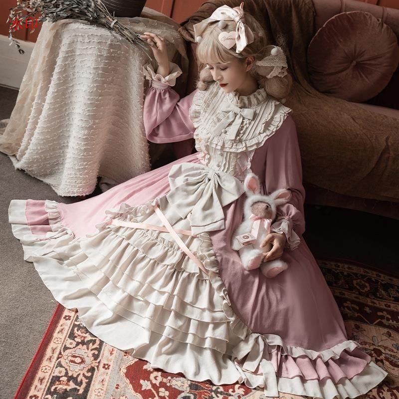 Lolita コスプレ ロリータ ハロウィン コスプレ衣装 日常着 コスチューム パーティ キャラクター衣装 ゴスロリ ドレス ワンピース 仮装 レディース イベント 学園祭 文化祭 日常 ファッション ピンク