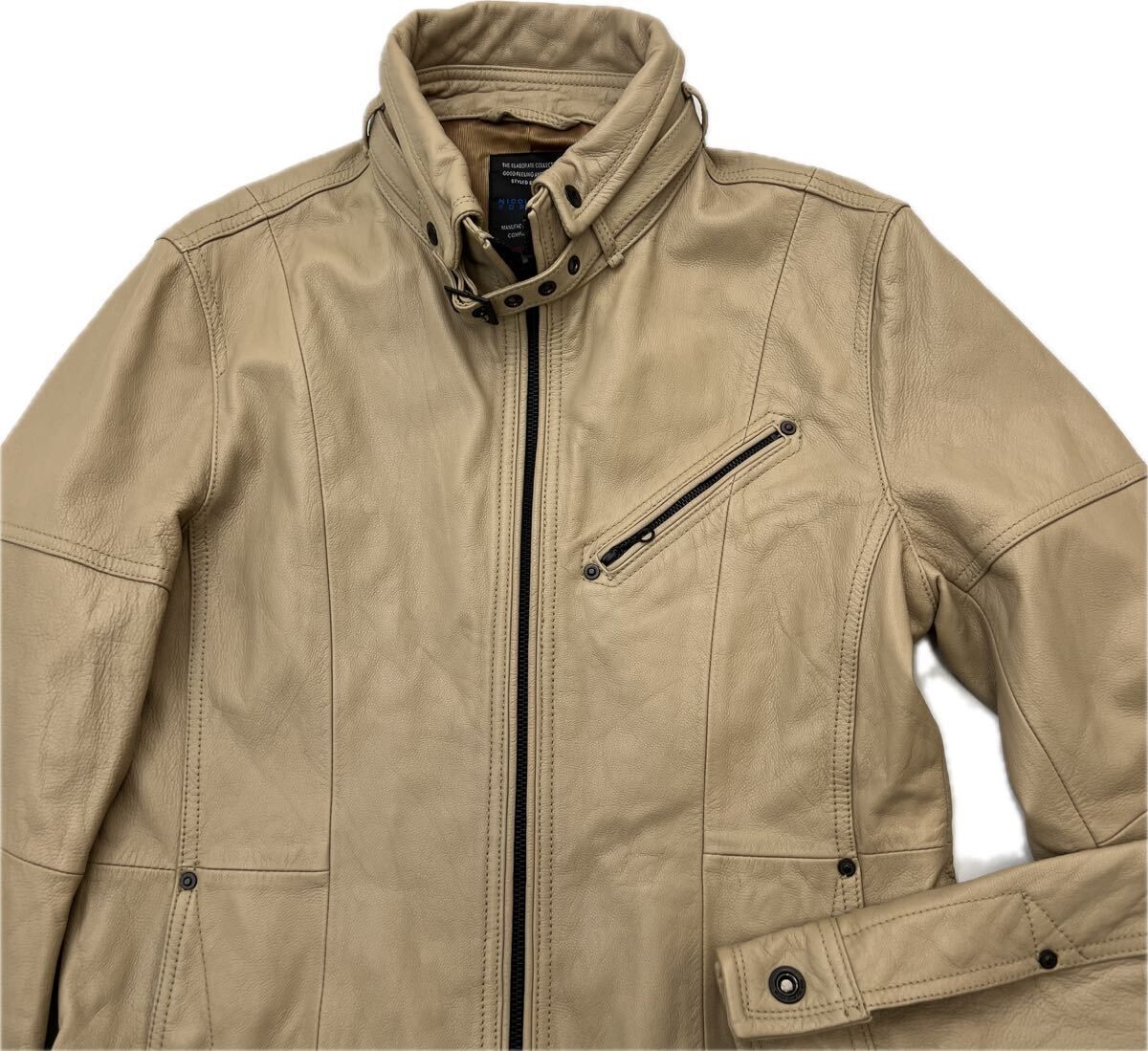 やぎ革 Lsize NICOLE CLUB FOR MEN レザージャケット NICOLE CLUB FOR MENやぎ革レザージャケット