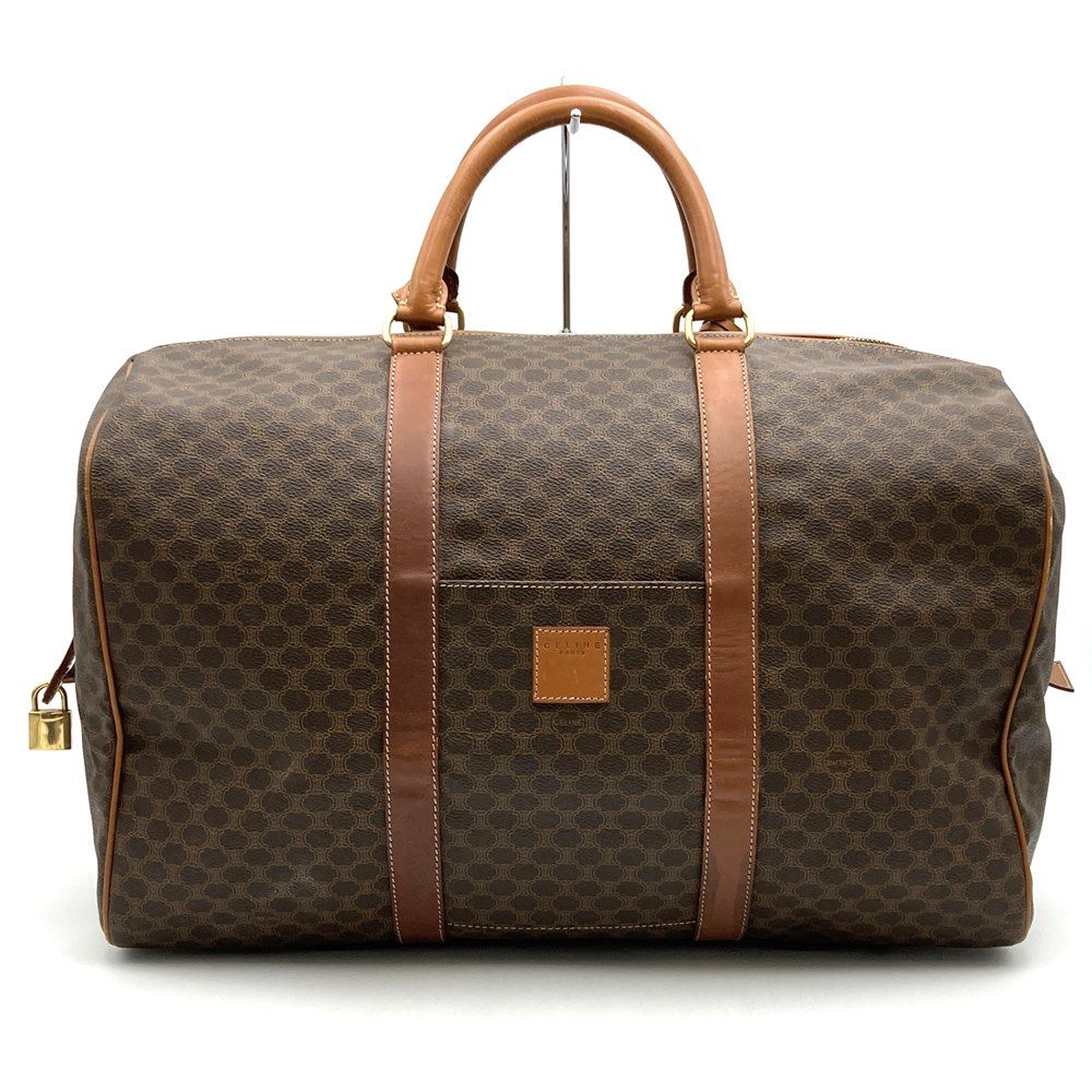 CELINE セリーヌ MC97|2 ボストンバッグ トラベルバッグ 旅行鞄 マカダム ブラウン PVC メンズ レディース ファッション ヴィンテージ