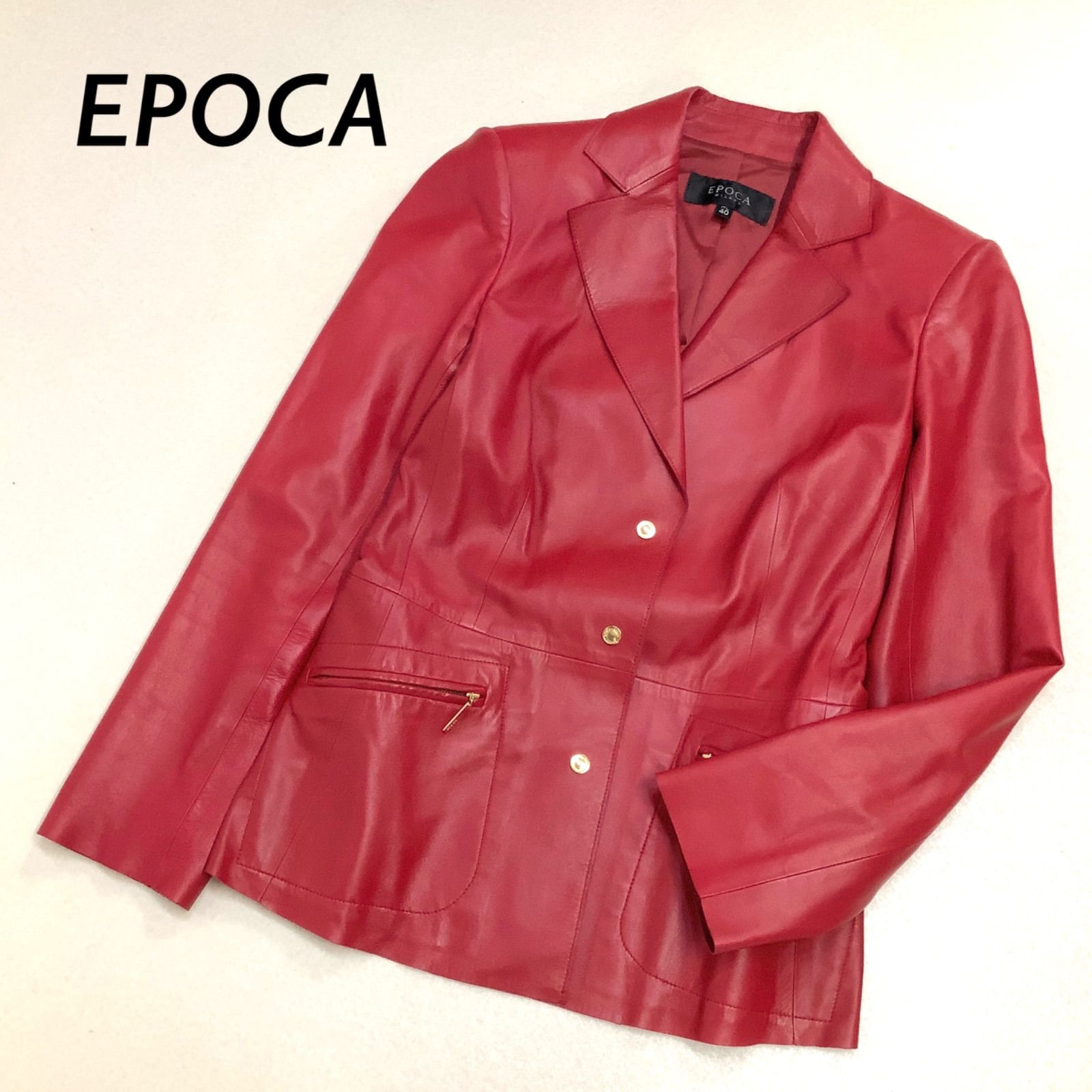 極美品 EPOCA 金ボタン ラムレザー ジャケット 滑らかな羊革 極美品 EPOCA 金ボタン ラムレザー ジャケット 滑らかな羊革