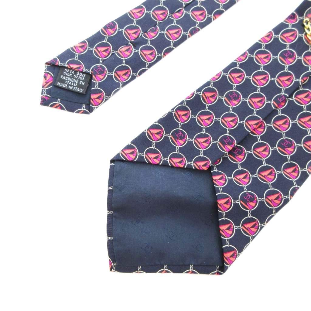 シャネル CHANEL 美品 ネクタイ レギュラータイ ココマーク 総柄