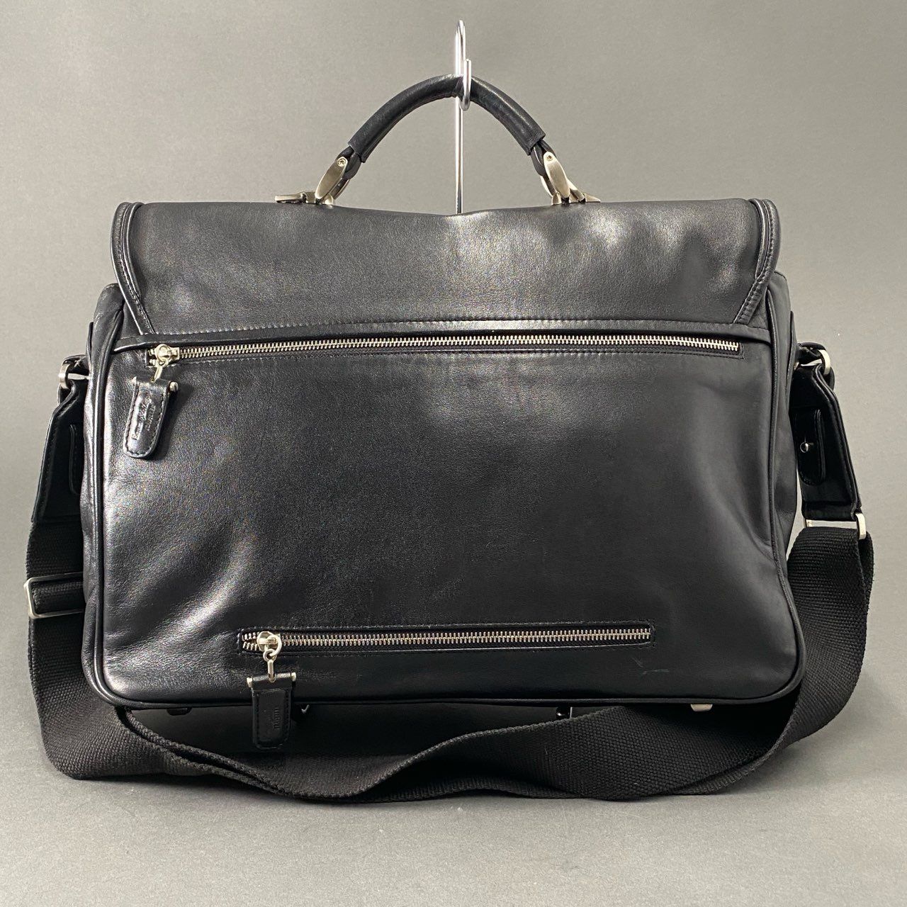 Ermenegildo Zegna 本革 メッセンジャーバッグ イタリア製