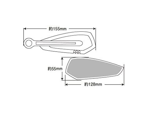 ブラック_右用_ウイングタイプ ポッシュ(POSH) バイクミラー フラット