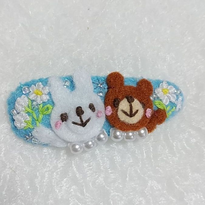 お花ほのぼのパッチンピン♡