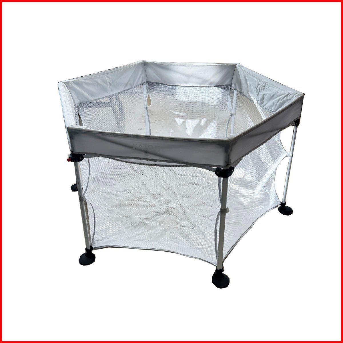 KATOJI ポータブル 折りたたみ ベビーサークル コロコロランド6 グレー